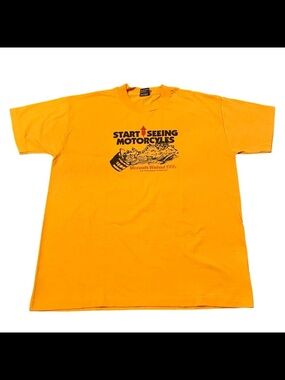 Start Seeing Motorcycle Minnesota Washout 1995 Shirt XL Fruit Loom Single Stitch